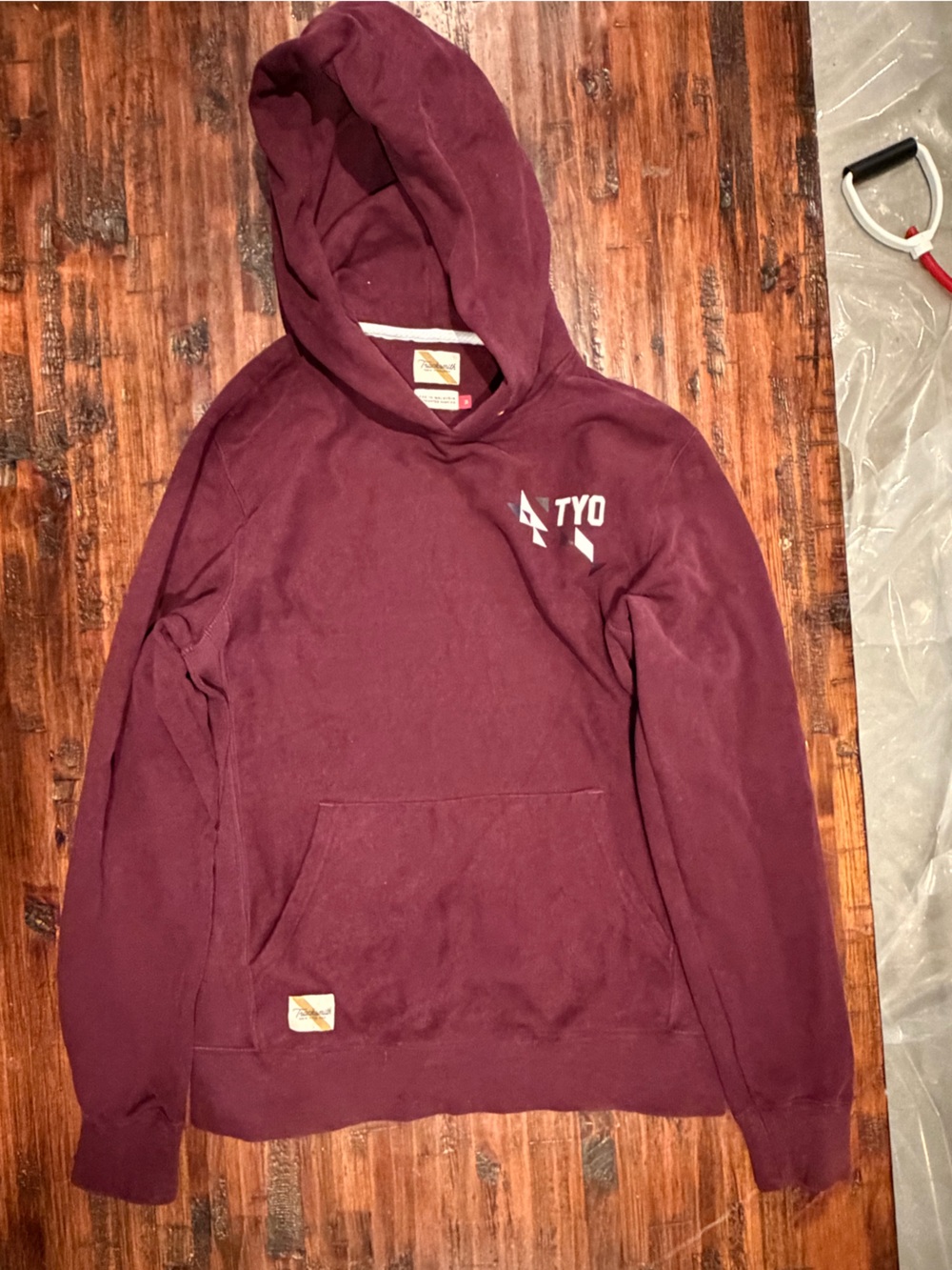 Tracksmith Tokyo Trackhouse  Hoodie Maroon Pullover Hoodie with Front Pocket